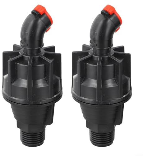 Lot de 2 arroseurs rotatifs réglables de 1,27 cm à 360 degrés pour pelouse, jardin et irrigation agricole, matériau ABS noir