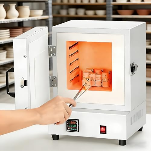 Four électrique pour poterie, four en céramique 2000 W, four à traitement thermique, four haute température 1150 ℃ pour l'artisanat de bricolage, maison efficace