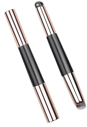 Brocha de maquillaje 2 en 1, aplicador de lápiz labial, corrector de labios de silicona, brochas de maquillaje de doble extremo, lápiz labial