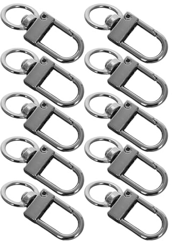 MUELODSIC 8 Cierres de Pinza de Langosta Giratorios de Aleación, Llavero Giratorio para Bricolaje, Clips para Llaveros en Color Negro Cañón, Kit de 8 Piezas para Fabricación de Accesorios