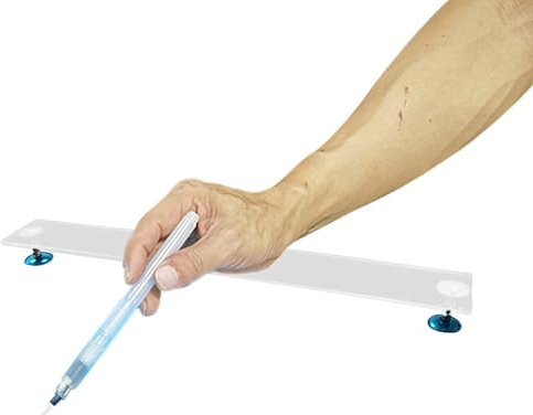 Ponts de repose-mains inclinés : cadre transparent durable, support de | bras, support pour ordinateur portable, design ergonomique avec hauteur réglable | Accessoire de studio pour peintres,