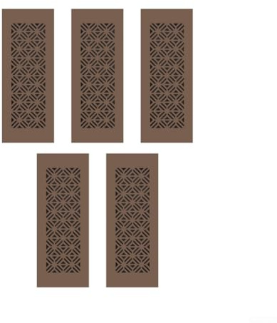 Paquete de 5 campanas de ventilación de aleación de aluminio de 300 x 80 mm, rejillas de ventilación decorativas para puertas de armario de cocina, cubiertas de rejilla a prueba de óxido con patrón