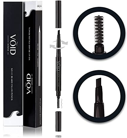 VOID Homme Beard Filler Pencil (Light Brown) Instant Beard Filler Pen for Thicker Beards, Mens Beard Pen, Beard Colouring Beard Filler Pen for Beard Filling & Beard Thickener, Waterproof Beard Pencil