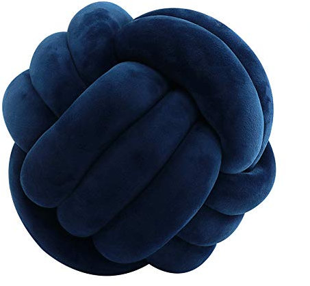 Nicole Knupfer Knot Kopfkissen Kissen Nordische Einfachheit Kreativität Geknotetes Kissen Baby Bett Zimmer Dekor Spielzeug Knotenkissen (Navy blau,27cm)