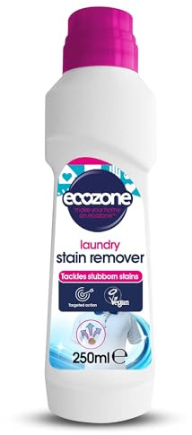 Ecozone Détachant à linge, liquide de pré-lavage pour couleurs et linge blanc, nettoyant multi-usage et détachant pour vêtements, détergent à lessive végétalien, produits de nettoyage écologiques (250