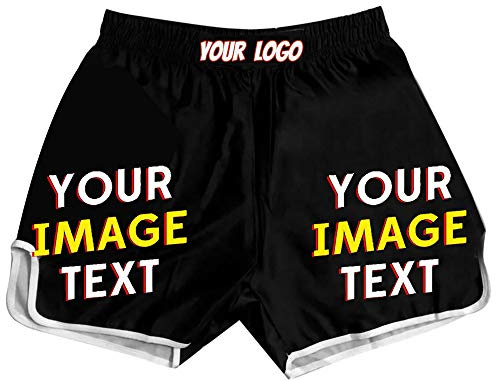O2TEE Custom Boys Girls MMA Boxing Breathable Tight Pants Muay Thai Fist Pants Kickboxing Shorts,XXL