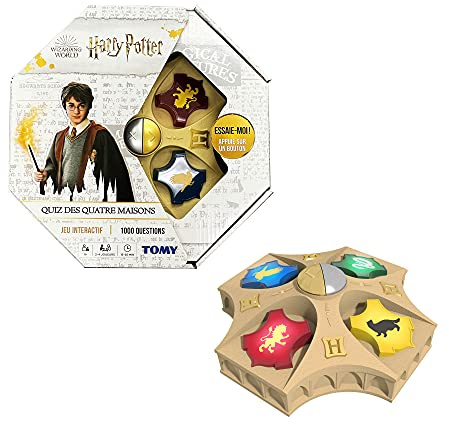 TOMY Harry Potter Quiz di 4 Case, Giochi Di Indovinelli In Famiglia, Gioco Emozionante Per I Fan Di Harry Potter, Giochi Di Quiz Per Bambini, Adatto Per Ragazze E Ragazzi Di 8 Anni E Più