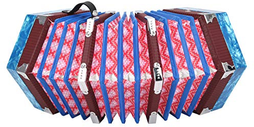 Tragbares Ziehharmonika-Ziehharmonika, verstellbare Handschlaufe aus Massivholz für Instrumentenzubehör für Erwachsene für Anfänger und Studenten (himmelblau)