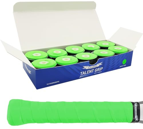 G-Lueck 10er Set Tennis Griffband (sehr griffig) | 0,50-0,60mm Stärke | Overgrip für Squash Badminton Schläger & Kicker inkl. selbstklebendes Abschlußband | Anti-Rutsch