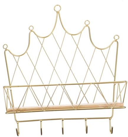 ORFOFE Wandregal Aus Eisen Schlicht Und Elegant Im Nordischen Stil Mit Integrierten Haken Für Aufbewahrung Von Kleinigkeiten Und Schlüsseln Leicht Und Luxuriös Für Küche Schlafzimmer Bad
