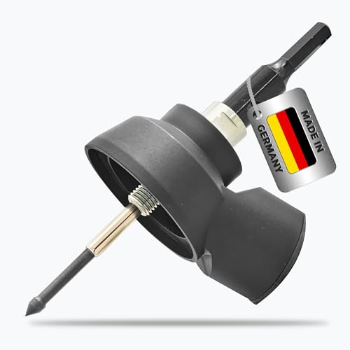 BERGMANN ® MADE in GERMANY | Absaugung für Dosensenker M16 auf M16 + Sechskant Adapter + Zentrierspitze federnd für Kernbohrgeräte Kernbohrmaschinen | Kernbohrer Lochsäge Eibenstock Baier Hilti Bosch