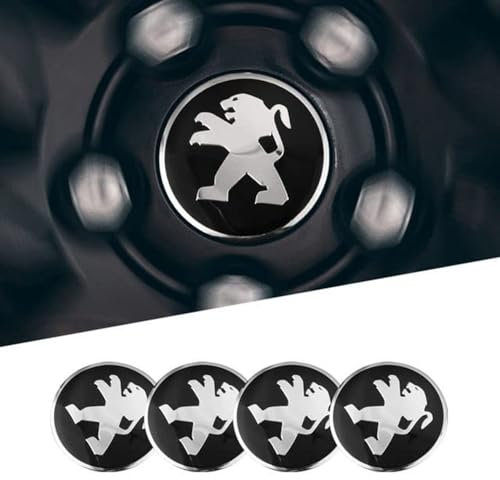 4 Stück Auto Radnabenkappen für Peugeot 206 307 308 3008 207 208 407 508 2008 5008 107 56mm,Nabendeckel Nabenkappen Staubdicht Radnabenabdeckung Reifen Felgen Zubehör,A