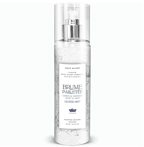 Brume Pailletée musc blanc 250ml - Perle Nacrée - Les Petits Bains de Provence