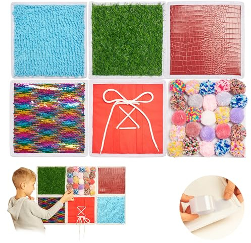 Sensorik Matten für Kinder - Fühlmemory | Taktile Scheiben Fühlspiel |Taktiles Memory Sinnesmatten als Ergotherapie Material Kinder & heuristisches Material Montessori | Sensory Wall | 6 Stk.