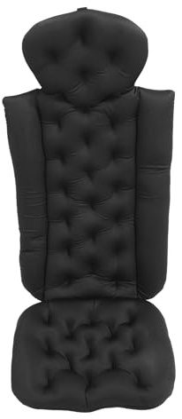 Weich Gepolstertes Badewannenkissen, Ergonomisches Badewannenkissen mit Rutschfester Unterseite und Saugnapf Zur Unterstützung von Kopf, Nacken und Schulter (Black)
