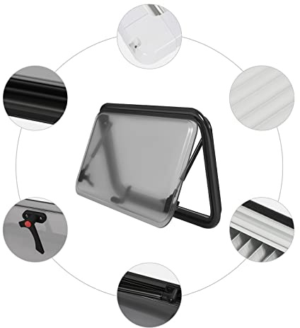 HOARLICN Fenêtre latérale pour caravane, camping-car, 700 x 400 mm, store pour camping-car, pour tous les types de camping-cars, voitures modifiées, noir