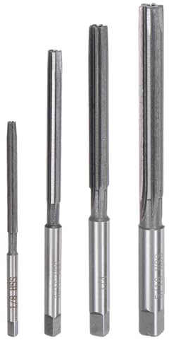 uxcell Juego de 4 escariadores de mano de 1/20.3 cm, 3/40.6 cm, 1/10.2 cm, 5/40.6 cm, H8, broca de escariador de acero de aleación de acero para escariar agujeros de madera y metal