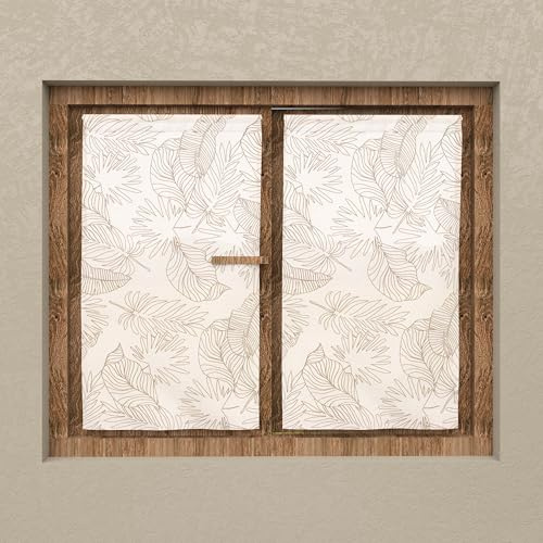 Soleil d'ocre, Coppia di tendine a vetro 60x120 cm CELIA tortora
