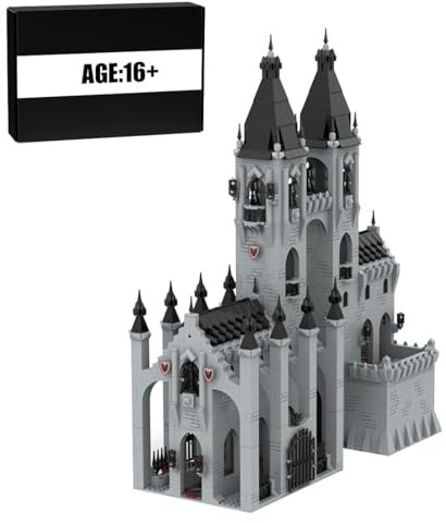 BlocteckToy MOC Klemmbausteine Mittelalterlich-Gotisches Horror-Schloss Modell, 3154 Teile Groß Architecture Mittelalterliche Burg Gebäude Set, MOC-186929