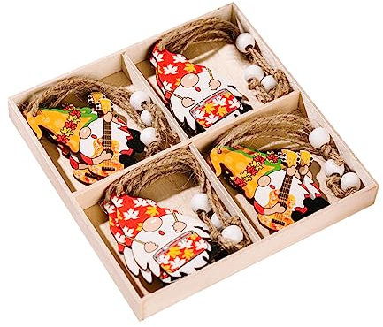 Alipis 12stücke Hängendes Holzornament Erntedankfest-anhänger Holzzwerg-anhänger Kreativer Zwerg-festivalschmuck Hängender Holz-Dekoration Anhänger Für Haus Und Party