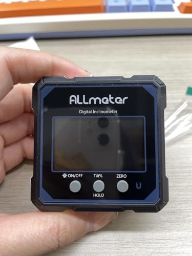 ALLmeter Inclinomètre avec Double laser Niveau numérique 4 * 90 ° Base magnétique 4 faces Chargement par USB Type-C Pour Bricoleur, Menuiserie, Bâtiment, Automobile