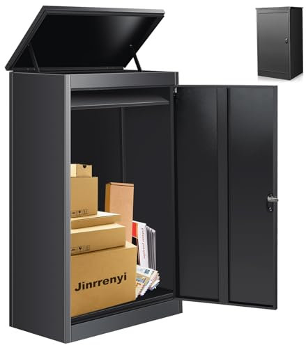 Express Package Delivery Box for Outside, Ultra Large Parcel Drop Box with Lock Made of Automotive Steel Waterproof Anti-Theft Parcel Drop Box for Home Business (110 cm)