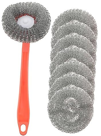 HOLIDYOYO Teiliges Edelstahl Topf Pfannen-reinigungsset Mit Langlebigen Spiralschwämmen Und Griff Rostfrei Vielseitig Einsetzbar Für Küchenutensilien Und Kochgeschirr Effiziente Öl Schmutzen
