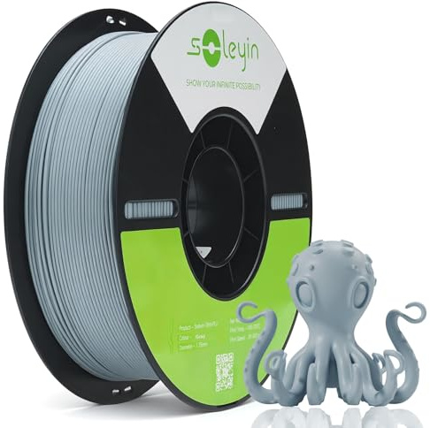 Creality Soleyin Ultra PLA 3D Drucker Filament 1.75 Grau, 300mm/s Geschwindigkeit, +/-0,02mm Genauigkeit, Schnelles Abkühlen & Formen, 1kg Spule, für Ender K1, K1C, K2 Pro/Plus Serie
