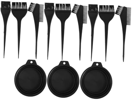 WOFASHPURET 3 Sets Professional Hair Dye Set with Foldable Mixing Bowl and Hair Coloring Brush Salon Kit for Consistent Blending Deep Nourishing Color and Space-saving Storage for Stylists and