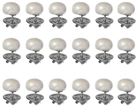 Zerodeko 20 Pezzi Bottoni Rimovibili Metallici per Camicia Perla, Pulsanti senza Chiodi Spilla, Accessori Eleganti per Banchetti, Matrimoni e Abbigliamento Donna