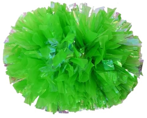 6 st 35 cm Cheerleader i plast pompom för flicka Cheerleading, pompon för sport cheerleader (grön)