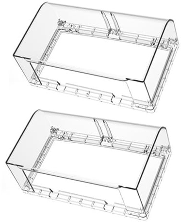 BIUDECO Tapa de Enchufe para Caja de Enchufes Doble Posición 86 Tipo Cubierta Protectora Transparente a Prueba de Agua y Salpicaduras 2 Piezas para Baño y Hogar