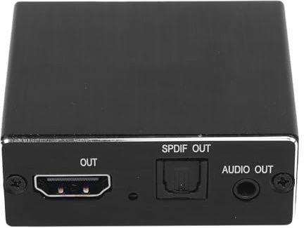ASHATA Répartiteur D'extracteur Audio HDMI 4K, Convertisseur de Répartiteur D'adaptateur D'extracteur de Son SPDIF Optique 3,5 Mm, Prise en Charge HDCP 1.4, pour Amplificateur de