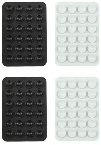 MUNZE Ventosa Per Cellulare, 4 Pezzi, Nero Bianco Silicone Standard, Per Selfie Video E Ricarica