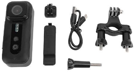 NINGANME Telecamera per ciclismo 4K con clip, videocamera esterna resistente all’acqua, registrazione a 60 fps con angolo di visione di 145 gradi, stabilizzazione dell’immagine e montaggio