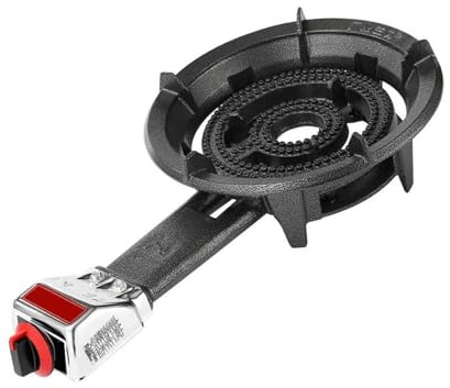 THEGA Stufa a Gas 10 KW, Fornello A Gas A Un Bruciatore, con Griglia in Ghisa E Protezione Anti-spegnimento, Piano Cottura Ad Alta Efficienza per Uso Domestico(Lpg,60x14x34cm)