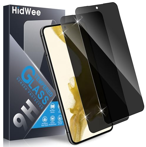 HidWee für Panzerglas Sichtschutz für Samsung Galaxy S22 5G 2 Stück | 9H Anti-Spy Displayschutzfolie Blickschutzfolie, Kratzfest Schutzfolie mit Fingerabdruck Entsperrung, Privacy Displayschutz