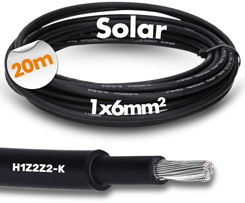 Lapp 20m Solarkabel 6mm² H1Z2Z2-K - Photovoltaikleitung 1x6 Schwarz | Witterungsbeständige PV-Leitung für Solarmodule und Wechselrichter, doppelt isoliert, halogenfrei und UV-beständig