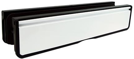 TSS Letterplate 12 in White, Telescopic Sleeved Letter Box for uPVC Doors with 40mm to 80mm Thickness. 12 Inch Letterbox for upvc Doors in White