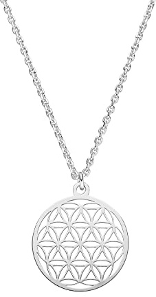 SCHOSCHON Halskette Blume des Lebens Anhänger 925 Silber ø 15 mm Frauen