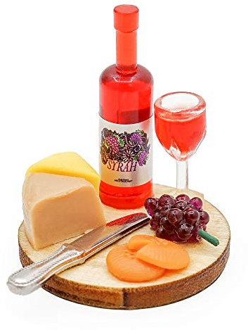 Odoria 1/24 Miniatur Essen und Trinken Wein und Käse Puppenhaus Küche Lebensmittel Zubehör