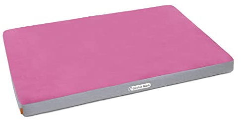 Doctor Bark | orthopädische Hundematratze mit kuscheliger Fleece-Liegefläche, waschbares Liegekissen für sehr große Hunde (XL - 120x70 cm, hot pink - hellgrau)