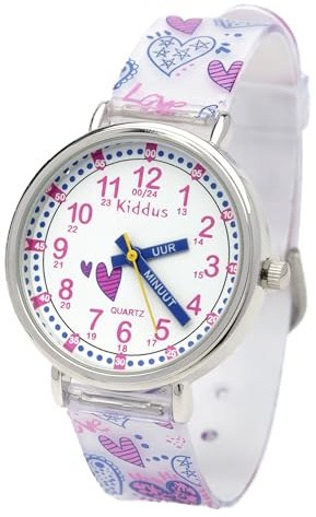 Kiddus Orologio Educativo per Bambino e Bambina dai 5 ai 10 Anni, Orologio Analogico Didattico per Imparare l'Ora, Movimento Giapponese