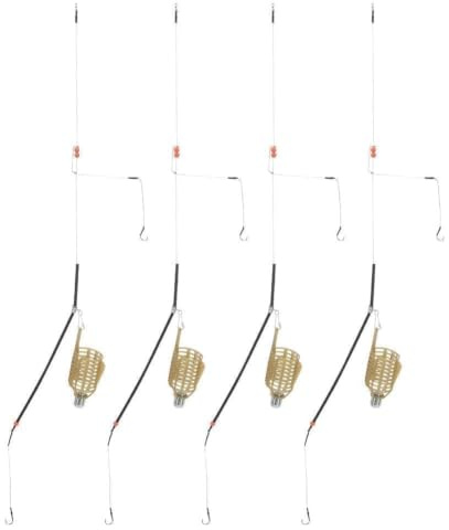 Vbest life Tragbarer Angelköderkäfig, 4PCS Leichter tragbarer Angelköder Köderfalle Korb Feeder Fischgerät Zubehör