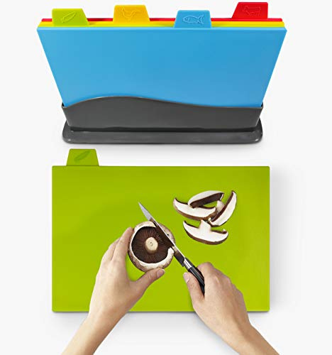 Chopping Board Set (UK COMPANY) Plastic Mat Smart Colour Coded Cutting Boards Set 4 PCS