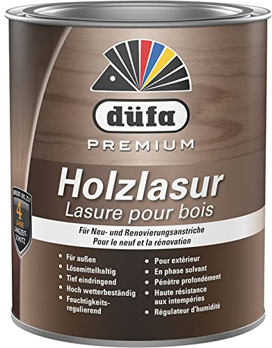 düfa Premium Holzlasur EBENHOLZ 750ml Holzbeschichtung Schutzanstrich Holzschutzlasur │ für Holzelemente im Außenbereich