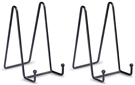 HCHLQLZ (2 Piezas Hierro Pantalla Soporte Blanca Hierro Caballete para Fotos, Platos Decorativos,Bowl,Placas, Tablets,3 * 6 Pulgadas
