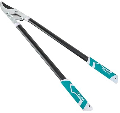 TOTAL - Forbici da potatura a due mani - Lunghezza 760 mm - Taglio di rami spessi - Lame in acciaio al carbonio - Manico ergonomico e resistente.