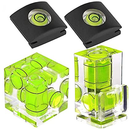 Hot Shoe Level, Camera Spirit Bubble Level Hot Shoe Bubble Level Mount Combo 3 Axis 2 Axis 1 Axis Compatible with Canon Nikon Panasonic Fujifilm Olympus Pentax Sigma DSLR SLR EVIL Camera - 4 Packs