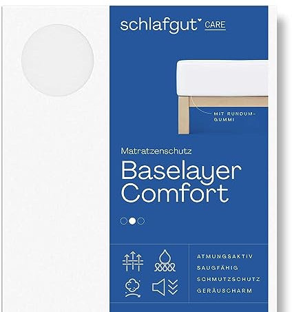 Schlafgut Comfort Molton Matratzenschoner 120x200 aus 100% atmunngsaktiver Baumwolle, Matratzenauflage mit Gummizug